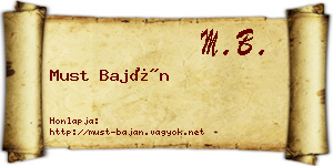Must Baján névjegykártya